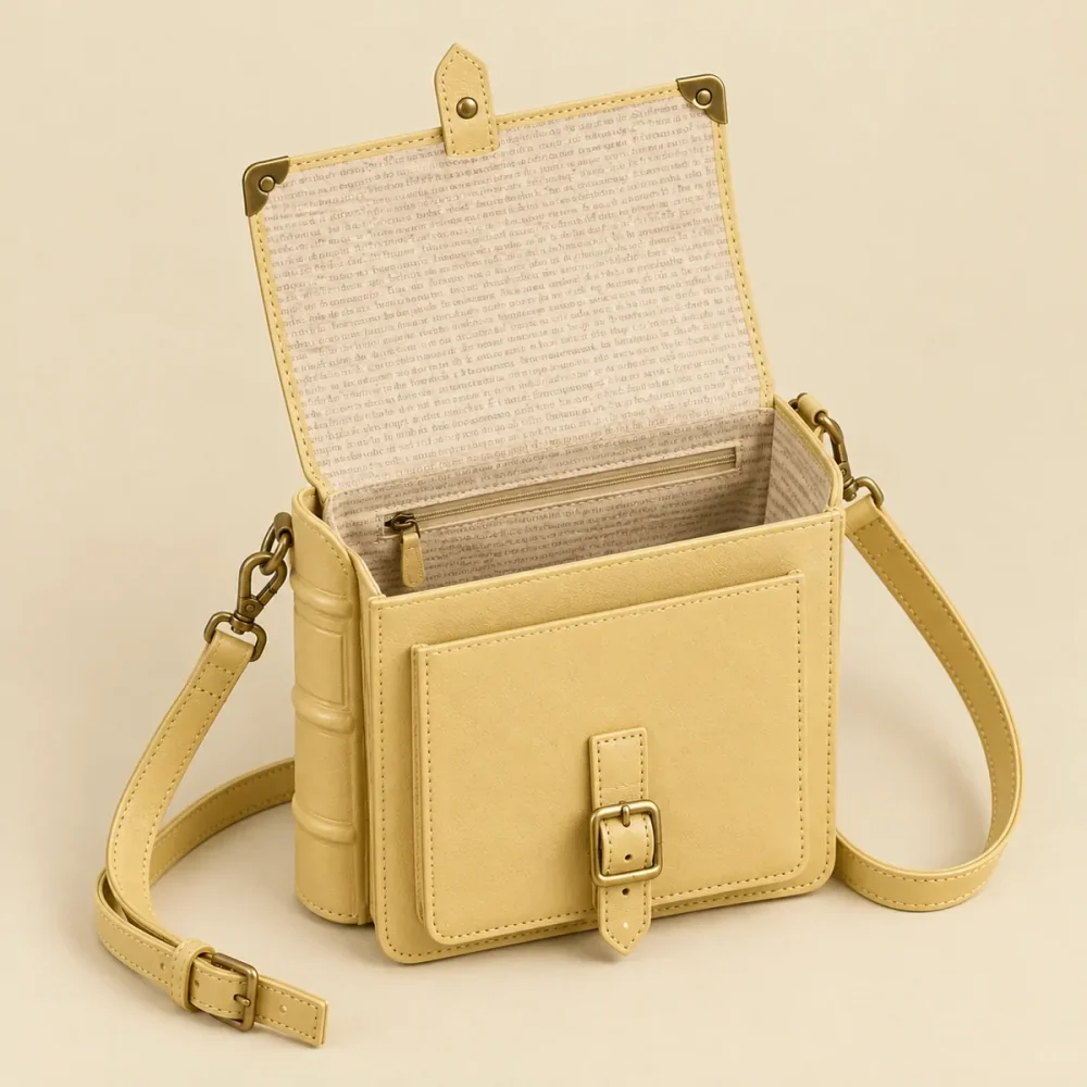 A Pocket Odyssey, opened like a book to show the printed lining