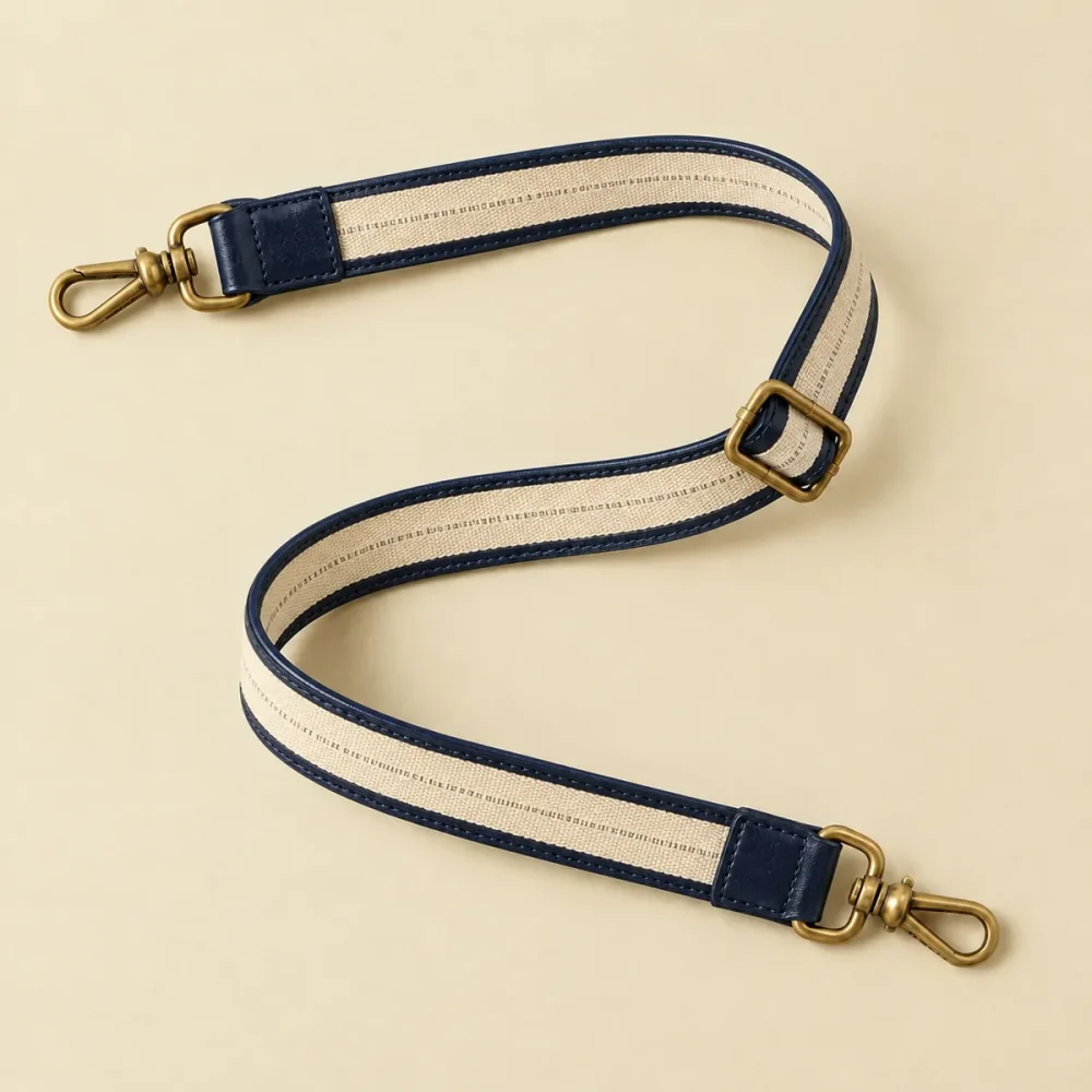Bookmark Ribbon Strap, opened like a book to show the printed lining