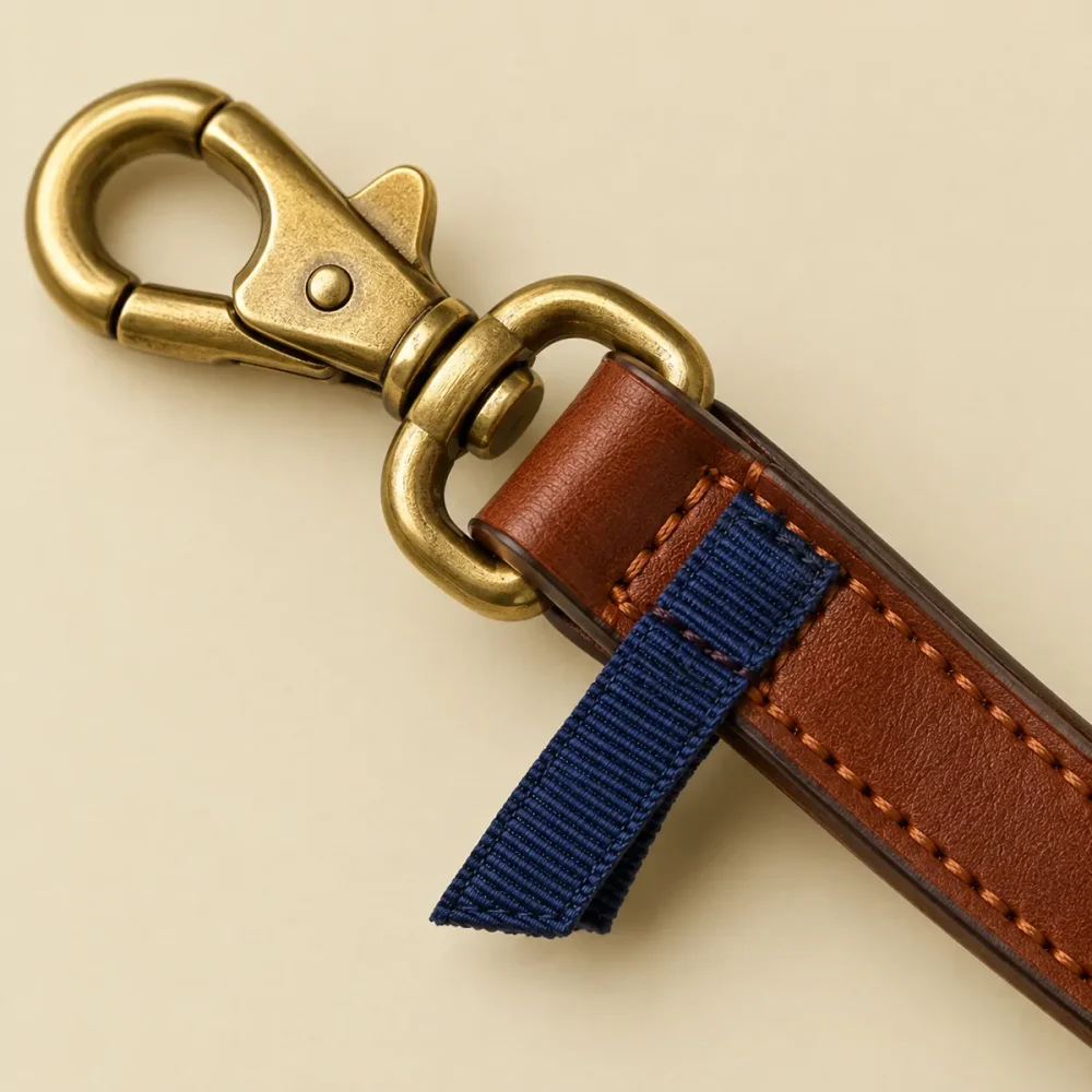 The Errand Strap, close-up of the spine bands and book corner