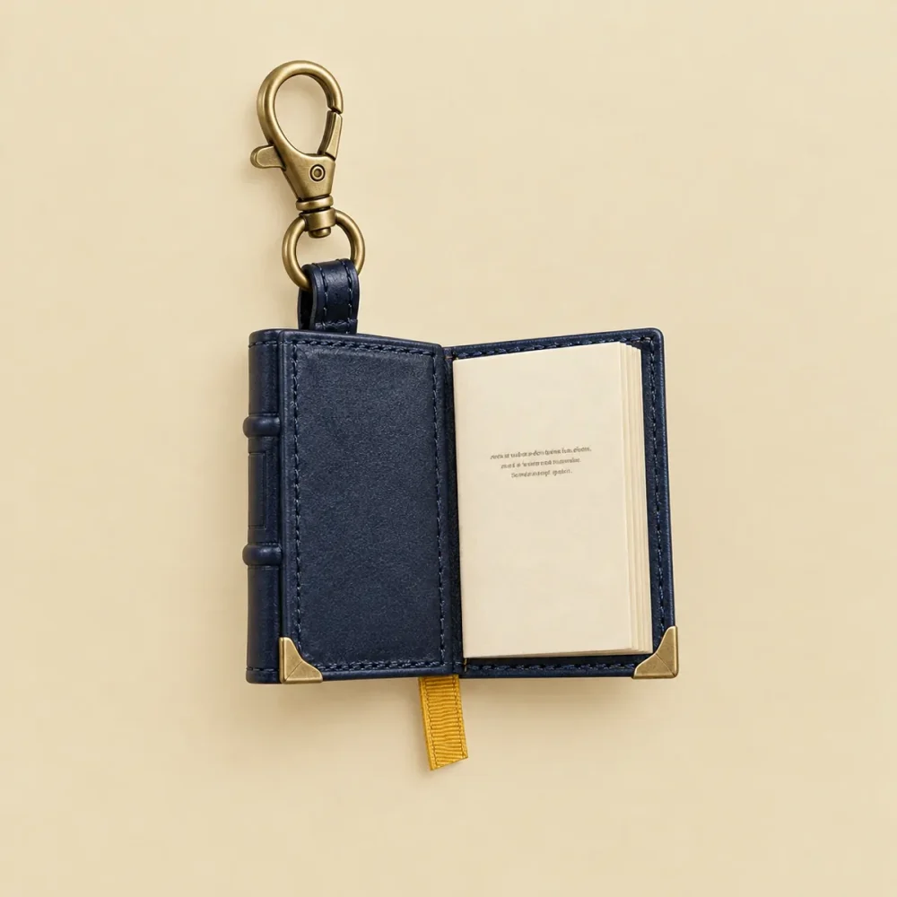 The Pocket Hardback, opened like a book to show the printed lining