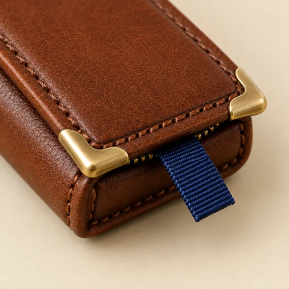 The Single Line, close-up of the spine bands and book corner