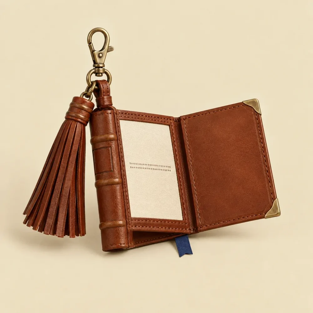 The Tassel, opened like a book to show the printed lining